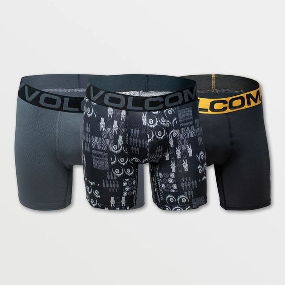 Volcom Stone Mesh Peace Boxer Briefs 3 Pack NIB - Picture 8 of 9